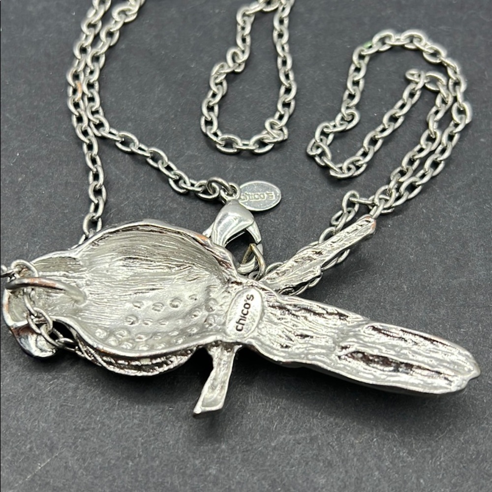 Chico’s rhinestone and enamel parrot necklace - Picture 7 of 7